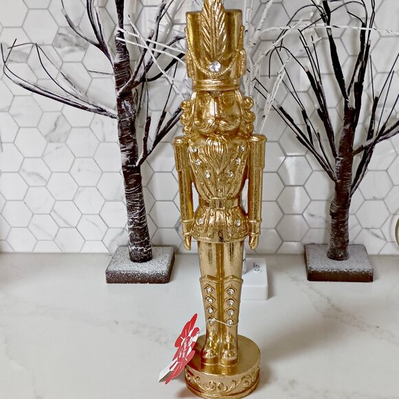 Boutique Other - NEW! TALL 17" GOLD NUTCRACKER DECOR OH MY